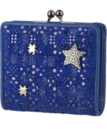 츠모리치사토 미니 지갑 가마구치 접이식 지갑 키라메쉬 블루 파랑