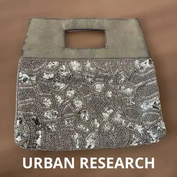 어반 리서치 비즈 자수 샴페인 골드 핸드백