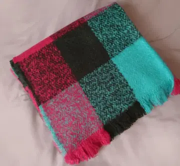 가을/겨울 포근하고 부드러우며 따뜻한 체크 무늬 대형 스톨 머플러