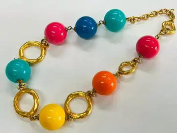 POCCI paris 컬러풀 팝 볼 목걸이 빈티지