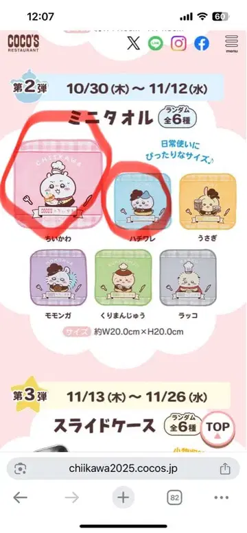 치이카와 미니 타월 약 20cm