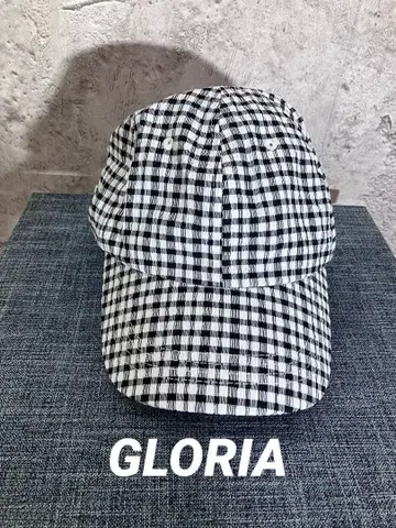 GLORIA 캡 모자 골프 캡 깅엄 체크 캡 리본