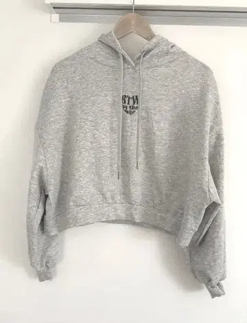 숏 기장 후드 부착 파카 그레이 M