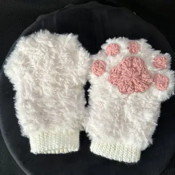 고양이 암커버 암워머 핸드워머 발바닥 핸드메이드 손뜨개질