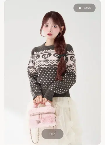 Darich DD 아가일 니트탑 핑크 PINK