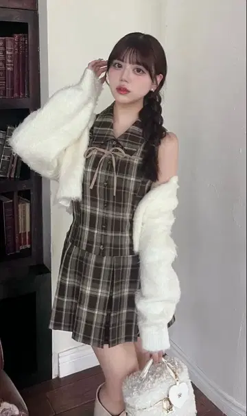 OLIVE des OLIVE 슬리브리스 셔츠 미니 원피스