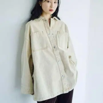 LEPSIM 렙심 프린지 패치 BIG 데님 셔츠 데님 셔츠