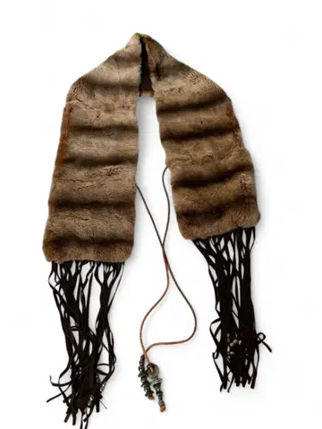 이탈리아제 브라운 퍼스트올 비즈 장식 프린지 에스닉