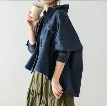 라지엠 멜리 데님 자켓 데님 셔츠 데님 블루 와이드