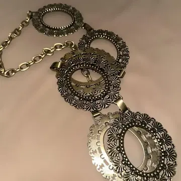 빈티지 실버 체인 벨트