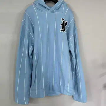 스카이블루 스트라이프 후드티