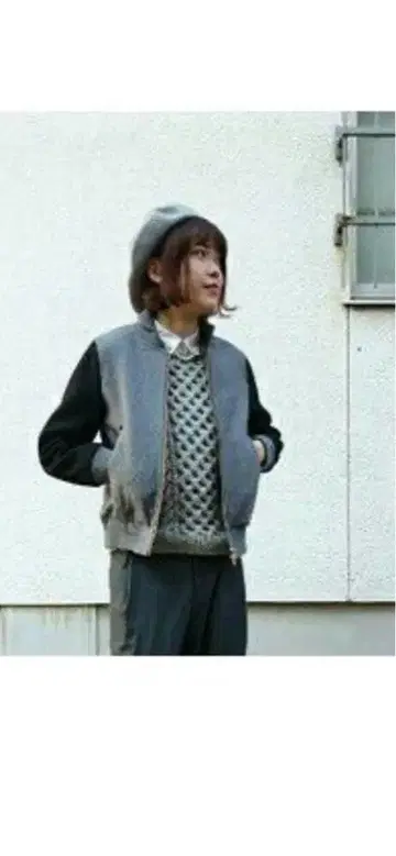 Le Melange 봄버 자켓 그레이/블랙 새상품급