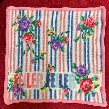 FILER 꽃무늬 스트라이프 손수건 30cm