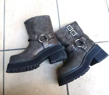 jouetie 플랫폼 숏 엔지니어 부츠 블랙