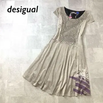 desigual 스웨이드 느낌 디자인 원피스 반팔 그레이 계열