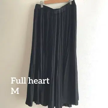 Full heart 블랙 플리츠 롱 스커트 M
