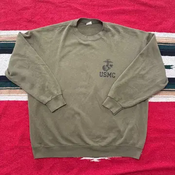 극 레어 XL 사이즈 USMC 로고 포함 올리브 그린 트레이닝복