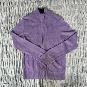 선착순 미쉘클랑 가디건 남성용 S사이즈 퍼플 다이아 무늬
