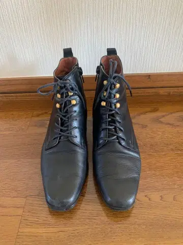 가죽 레이스업 숏부츠