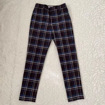 새상품급 15400엔 IENA 체크 스틱 팬츠 34 브라운