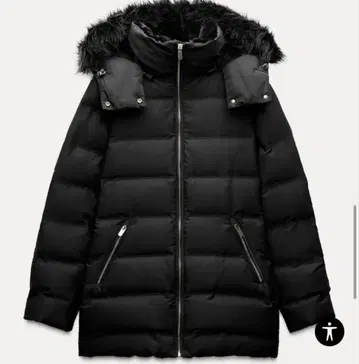 ZARA 세미롱 기장 후드 부착 다운 자켓