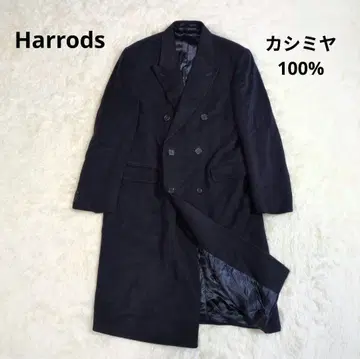 해롯 berwin 캐시미어 100% 더블 체스터 코트 네이비