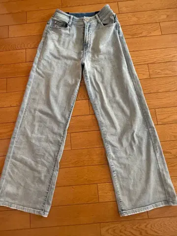 두클라쎄 라이트 블루 데님 와이드 레그 팬츠 7호