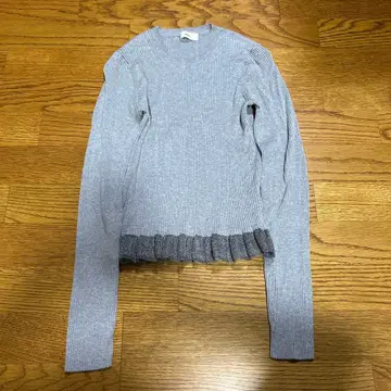 IENA 이에나 프릴 리브 니트 그레이