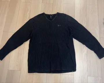KARL KANI 다크 블루 V넥 스웨터 XXXL