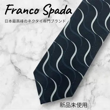 [ Franco Spada ] 미사용 새상품 블랙 네이비 넥타이 물결무늬