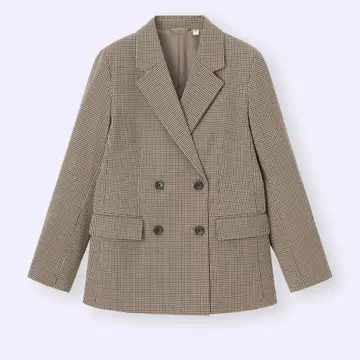 GU 더블 브레스트 체크 자켓 S 사이즈