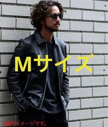 NANO UNIVERSE 시어링 가죽 명작 싱글 라이더 M 사이즈 블랙