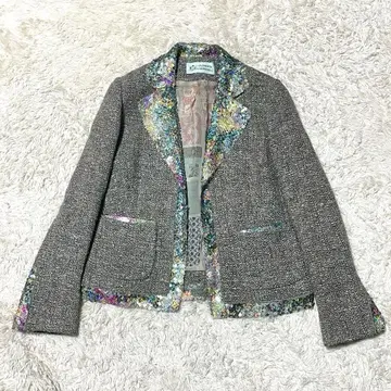 Clements Ribeiro 트위드 스팽글 테일러드 자켓
