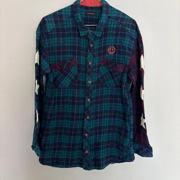 WORLD WIDE LOVE 체크 무늬 긴팔 셔츠