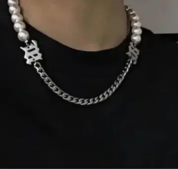 펄 체인 목걸이 한국 스트릿 여성용 남성용 5