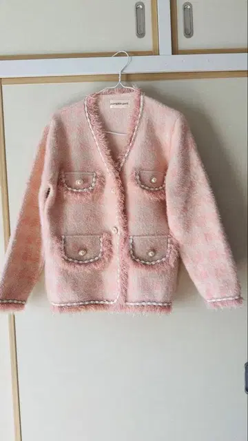 pumpkin port 가디건 포근한 니트 4개 포켓 진주 버튼