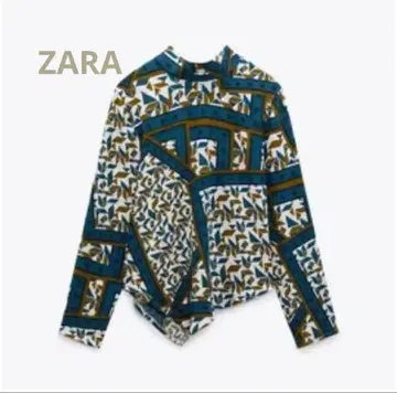 ZARA 기하학 패턴 긴팔 셔츠 M