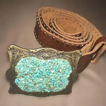 vitage 80s 샌디에고 터콰이즈 버클 드레스 벨트