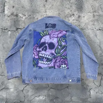 00s 남성용 그래픽 데님 자켓 - - B01