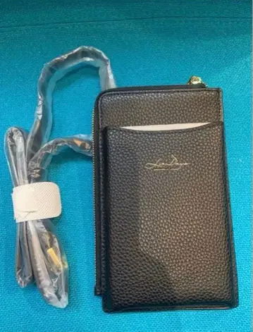 천연 가죽 스마트폰 미니백 숄더 스트랩 포함 블랙 다기능 가죽 미니백