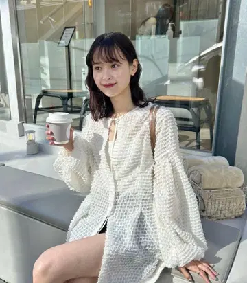 mystic 프린지 쉐이프 튜닉 화이트