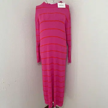 택 포함! MUVEIL(뮤베일) 니트 원피스 핑크
