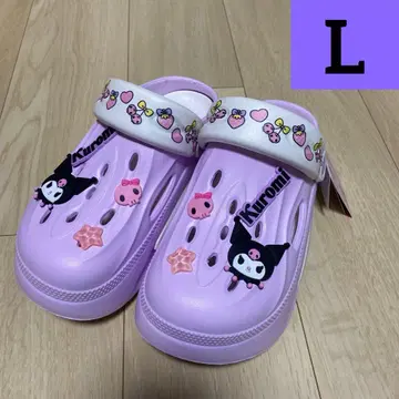 산리오 핑크 퍼플 보라색 돈키 한정판 쿠로미 통굽 샌들 L