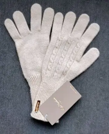 캐시미어 케이블 짜임 장갑 아이보리