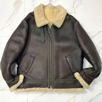 리얼 무스탕 플라이트 자켓 B-3 램 가죽 보아 안감 빈티지