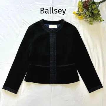 [ 새상품급 ] 볼지 프릴 노카라 자켓 블랙 38