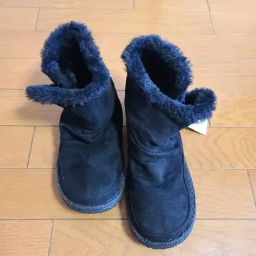 블랙 스웨이드 퍼 어그 부츠