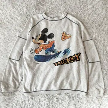 올드 디즈니 미키 맨투맨 스노우보드 그레이