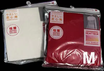 [ 새상품 2개 세트 ] 유니클로 울트라 웜 히트텍 심리스 리브 터틀 M