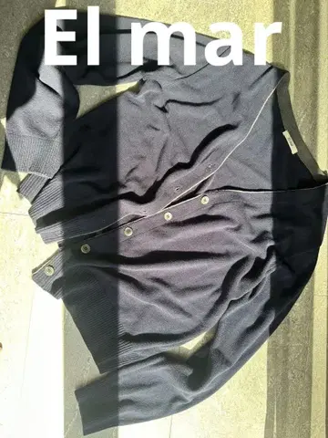 El mar 다크 네이비 버튼 가디건